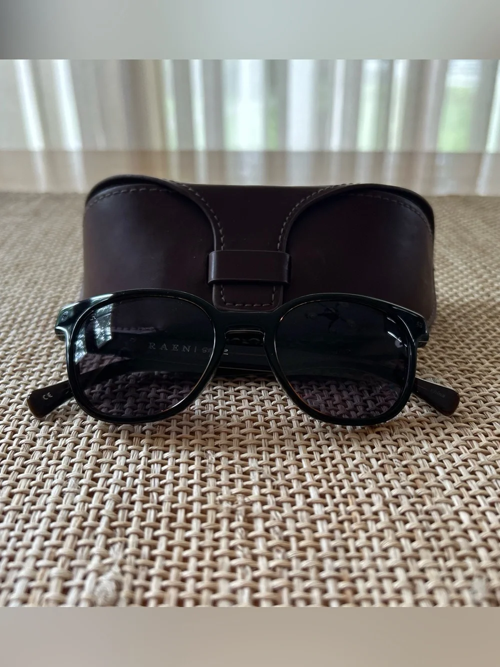 RAEN Optics Squire Chocolate & White Polarized Sunglasses with Case.